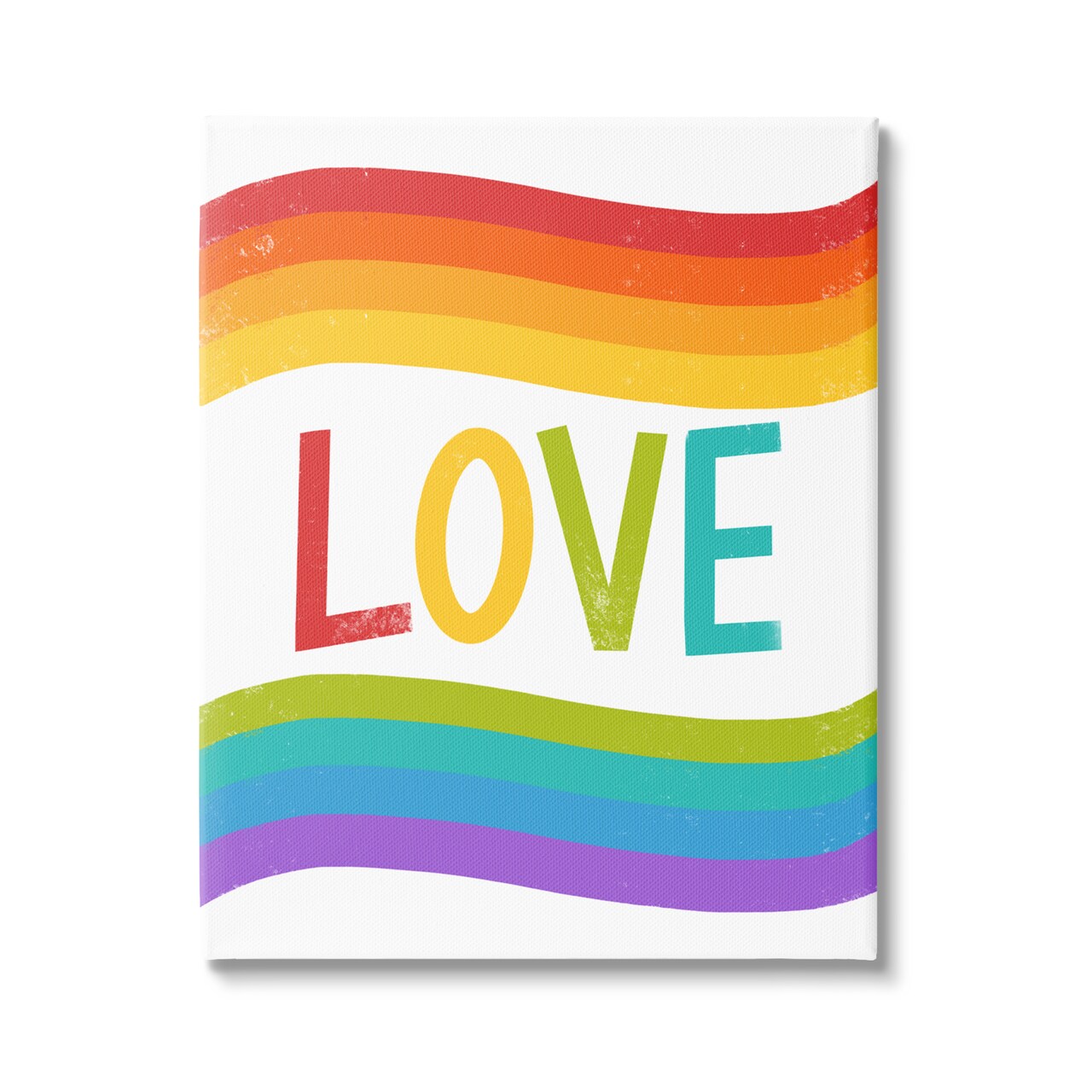 Stupell Industries Rainbow Love Pride Stripes Canvas Wall Art